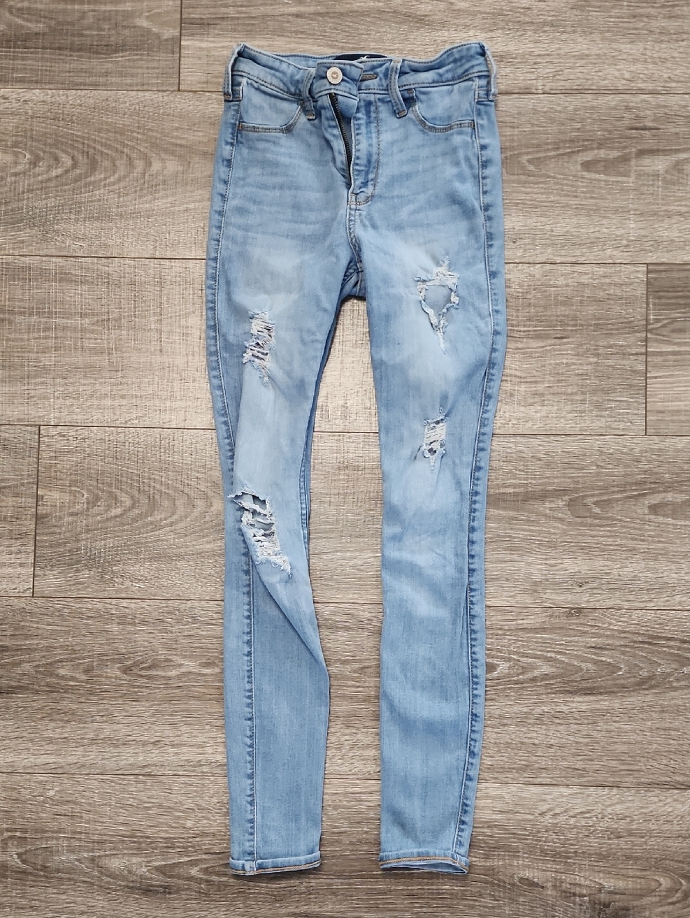 Hollister Light Blue Distressed Skinny Jeans